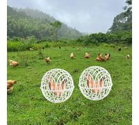 Enclos pour boulettes de Poulet pour l'extérieur - PVC 40 cm | Boule de poulailler avec Filet de Course Mobile Enroulable en 3 Parties, enclos à volaille Mobile, extérieur pour Lapins, Canards,