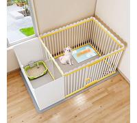 enclos pour chat, Clôture for animaux de compagnie, clôture intérieure for chenil d'une pièce et d'une salle de bain, cage for chien en tube carré complet amélioré, grand espace indépendant(186x92x70c