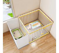 enclos pour chat， Clôture for animaux de compagnie, clôture intérieure for chenil d'une pièce et d'une salle de bain, cage for chien en tube carré complet amélioré, grand espace indépendant(142x92x70c