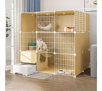 Enclos pour chat pour utilisation en intérieur, cage amovible en métal, lieu d'exercice idéal pour 1 à 3 chats, design spacieux pour animaux de compagnie heureux