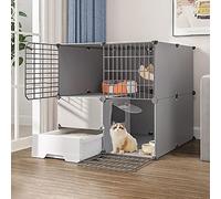 Enclos pour chat pour utilisation en intérieur, cage amovible en métal, lieu d'exercice idéal pour 1 à 3 chats, design spacieux pour animaux de compagnie heureux