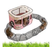 Enclos pour Chats avec Un Tunnel - Enclos De Jeu pour Petits Animaux,Configuration Facile Aire De Jeu pour Chaton Jouet pour Chat Qui S'ennuie pour Le Jardin Le Balcon La Pelouse La Terrasse