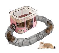 Enclos pour Chats avec Un Tunnel - Tunnel pour Animal Parc Petits Animaux | Configuration Facile Aire De Jeu pour Chaton Jouet pour Chat Qui S'ennuie pour Le Jardin Le Balcon La Pelouse La Terrasse