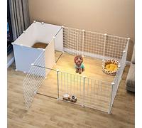 Enclos pour Chien D'Intérieur - Cage pour Chat, Lapin, Parc en Métal pour Animaux De Compagnie, Enclos d'exercice, Cage, Chenil, Pliable pour Cochons d'Inde, Lapins, Gerbilles, Chiots, Clôture en FI