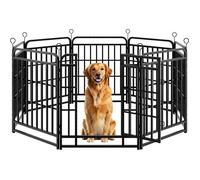 Enclos pour Chien en Métal avec 8 Panneaux, Parc à Chiot, Pliable, Chenil Extérieur, 68 x 80 cm, Noir