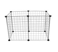 Enclos pour Chien et Chiot, Cage en Métal 1 Set, Fer | Structure à Fils Creux, Connecteurs Multiangles, 12 Boucles de Fixation Incluses, sans Porte