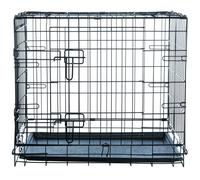 Trixie Cage pour chien 39301 S 64×54×48 cm noire – pliable, 2 portes, bac galvanisé