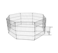 Enclos pour chiots avec porte, net et crochets Duvoplus Noir 150x60x60 cm