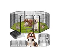 Enclos pour chiots / chien modulable 8 parties Pliable coins arrondis gris