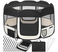 PARC - TECTAKE - Parc pour Chien Chat Pliable 115 cm x 115 cm x 64 cm + 1 Housse de Transport - Noir