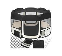 Parc pour Chien Chat Pliable 115 cm x 115 cm x 64 cm Noir + 1 Housse de Transport