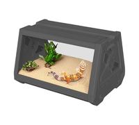 Enclos pour dragon barbu, habitat de reptile trapézoïdal transparent, grand terrarium d'observation avec trous de ventilation et couvercle supérieur sécurisé, réservoir idéal pour les scorpions, les b