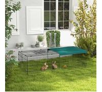 Enclos pour petits animaux 185 x 75 x 50 cm vert et noir pour lapins nains