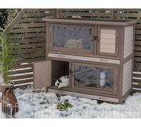 Enclos pour petits animaux avec isolation thermique 116 × 113 × 65 cm gris