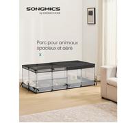 Enclos pour Petits Animaux, Panneaux Semi-Transparents, Toile Respirante, 144 x 74 x 47 cm, Blanc Nuage