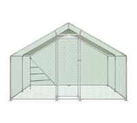 Enclos pour poules, canards, oies, lapins 3 x 4 m, avec cadre d'escalade intégré, serrure de sécurité et bâche de protection UV imperméable, résistant aux intempéries