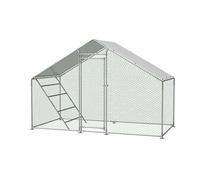 Enclos pour poules, lapins et autres petits animaux - Avec serrure de sécurité et tissu PE imperméable - 3 x 1,5 x 2 m - Avec échelle de poulet