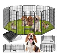 Enclos - TECTAKE - Parc pour animaux domestiques LISA modulable en acier 80 cm de hauteur - Gris