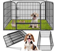 Enclos - TECTAKE - Parc pour animaux domestiques TINO 4 parties modulables et pliables, 125 x 85 x 70 cm - Gris