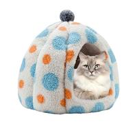 Enclosed Cat Bed, Breathable Cat Tent House, Covered Pet Bed with Hood, 16.14x16.14x17.72 inches, Washable Sleeping Hideaway, Non-Slip Kitten Dome, Ideal for Indoor Bedroom, Living Room
