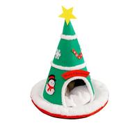 Enclosed Cat Bed - Christmas Tree Anti-Slip Washable, Soft Sleeping Kitten Bed Cat Cave, for Puppy Kitten Pet Indoor Home Decor Bedroom Living Room Balcony Winter Apartment Dorm, 60x60x70cm/