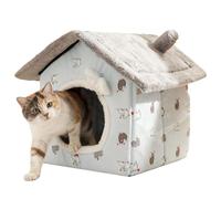 Enclosed Cat Bed, Warm Indoor Pet Nest Cave for Cats Dogs Kittens Or Puppies, Private Sleeping House for Bedroom Living Room Or Home Use, Soft Washable Winter Shelter Small Pets Comfort