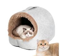 Enclosed Cat Bed, Winter Pet Shelter, Warm Kitten Sleeping House, Soft Plush Material, Comfort Focused Long Tail Pet Nest, Resting Space for Homes, Bedrooms, Dorms, Balconies