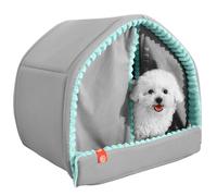 Enclosed Dog Bed, Cat Cave, Pet Tent, Soft Polyester, PU Material, Winter Warmth, Indoor/Outdoor Use, 15.35x14.17x14.17 inches, 17.32x16.14x16.14 inches, 22.05x20.08x20.08 in.
