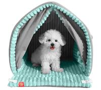 Enclosed Dog Bed, Cat Cave, Pet Tent, Soft Polyester, PU Material, Winter Warmth, Indoor/Outdoor Use, 15.35x14.17x14.17 inches, 17.32x16.14x16.14 inches, 22.05x20.08x20.08 in.