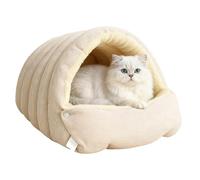Enclosed Pet Sleeping Nest Cat Cave Bed - Plush Covered Cat House | Indoor Dome Hideaway for Kitten Puppy | Soft Felt/Plush Shelter for Small, Medium & Large Pets | Indoor Outdoor Living Room Gar