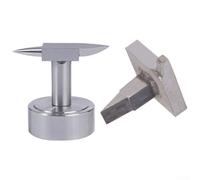 Enclume argentée en acier pour corne, outil de banc pour le façonnage du métal, l'estampage et la fabrication de bijoux, travail stable pour surface pour argenterie de forgeron (type A)