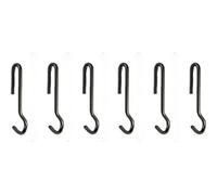 Enclume Lot de 6 crochets angulaires, utilisation avec supports de pot, acier martelé, taille S