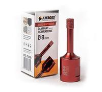 Enclume RED Edition M14 Couronne de forage diamantée pour meuleuse d'angle en grès cérame, carrelage dur, granit/couronne de forage à sec idéale (Ø 8 mm)