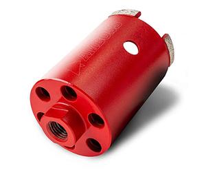 Enclume Red Force - Fraise diamant avec ouvertures pour aspiration de la poussière - Brique, maçonnerie, béton et pavés - Diamètre : 68 mm - Entrée : M16 - Profondeur de coupe : 70 mm