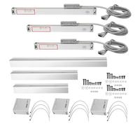 Encodeur d'échelle linéaire de haute précision, 3 pièces, résolution 5 um, lecture numérique, plage de mesure 200 mm 700 mm, alliage d'aluminium durable pour JC800 DRO (Course 0-200 mm 0-400 mm 0-600
