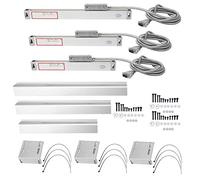Encodeur linéaire Lecture numérique Échelle linéaire Outil de mesure DRO Échelle linéaire en alliage d'aluminium de haute précision pour machine CNC Tour Fraiseuse Ensemble de 3 (Course 0-50mm