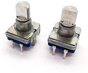 Encodeur rotatif 5pcs EC11 Interrupteur d'encodeur avec bouton-poussoir Tournez à gauche ou réinitialiser le commutateur réinitialisé 5pin SMD Manipuler demi-arbre 12 mm