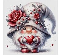 ENCOMAG Kit de Broderie Point de Croix Gnome Canevas Complet Adulte et Enfant, Broderie Traditionnelle avec Fils, Non Repliant