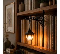 ENCOMAG lanternes décoratives pour bibliothèque, Vintage Mini lanterne, Lampes de table en fer veilleuse LED pour coin de lecture, luminaires de cadeaux d'Halloween pour les amateurs de livres (#A)