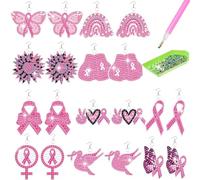 ENCOMAG Lot de 10 paires de boucles d'oreilles Diamond Painting - Kit de peinture diamant - Style bohème vintage - Boucles d'oreilles pendantes - 5D - Peinture diamant - Pour femmes et filles