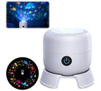 ENCOMAG Projecteur LED rotatif dynamique, rechargeable à 360°, lumière de projection colorée rotative à 360°, luminosité réglable, lampe d'ambiance LED pour chambre à coucher, cinéma maison (océan