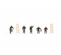 NOCH Figurines Pompiers N 36021 – Combinaisons de protection noires, peintes, debout – 1:160