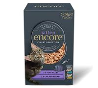 Encore Natural Nourriture pour Chat, Nourriture Humide, Multipack Poulet et Thon en gelée, Sachet de 50 g (5 x 50 g)