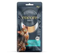 ENCORE Récompenses 100% Naturelles pour Chats, tranches de Thon Entier - Pack de 12 sachets de 30 g