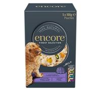 Encore Sachets de nourriture humide naturelle pour chiens Finest Chicken Selection en gelée, sachets de 5 x 100 g