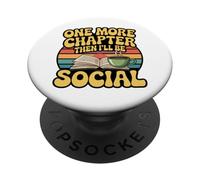 Encore Un chapitre, Puis Social Retro Groovy Bookworm Reading PopSockets PopGrip Adhésif