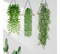 ENCOUN 3PCS Plante Artificielle Tombante avec Pot, Suspendues Extérieure Intérieure Decoration pour Balcon, Cuisine, Jardin
