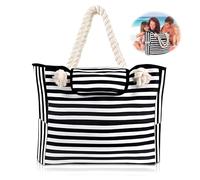 ENCOUN Bolsa Playa, Bolsa Playa Grande, Bolsa de Playa Viaje, Bolsa de Playa con Asas, Impermeable Bolsas de Playa, Bolsa Playa Mujer, Raya Bolsa de Playa, Bolsa Playa xxl para Playa, Viajes y Familia
