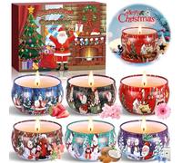 ENCOUN Bougie Noel, 6 Pièces Bougies Parfumées, Bougie Parfumées Cadeau, Bougie Parfumée pour Noël, Coffret Bougies Parfumée Cadeau, Coffret Bougie pour La Saint-Valentin et Cadeaus de Fête des Mères