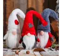 ENCOUN GNOME de Noel, 3Pcs, 29cm, Père Noël, Lutin de Noël, Peluche Elfe Décoration pour Cheminée, Halloween, Thanksgiving